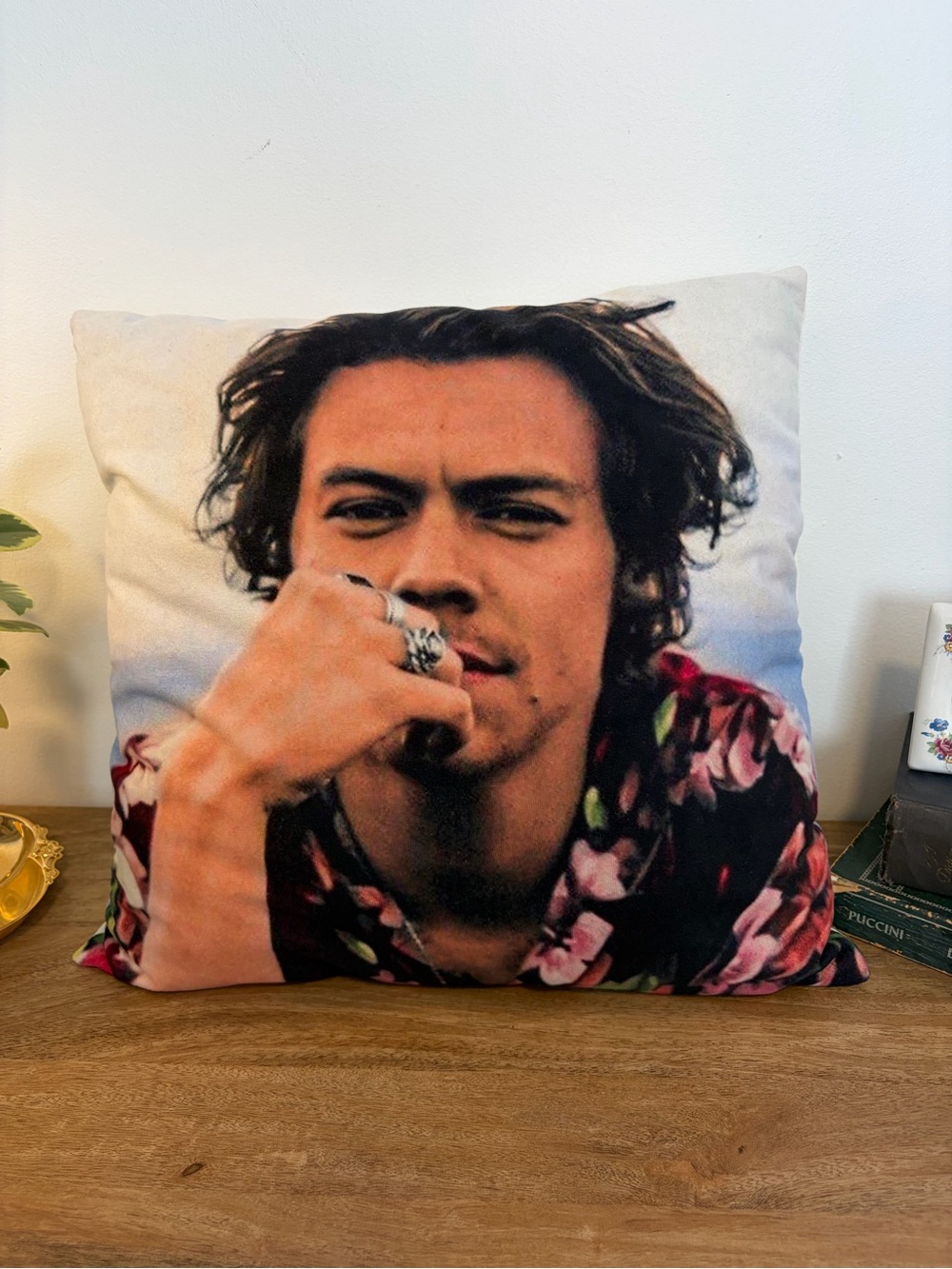 Harry Styles Photo Throw Pillow